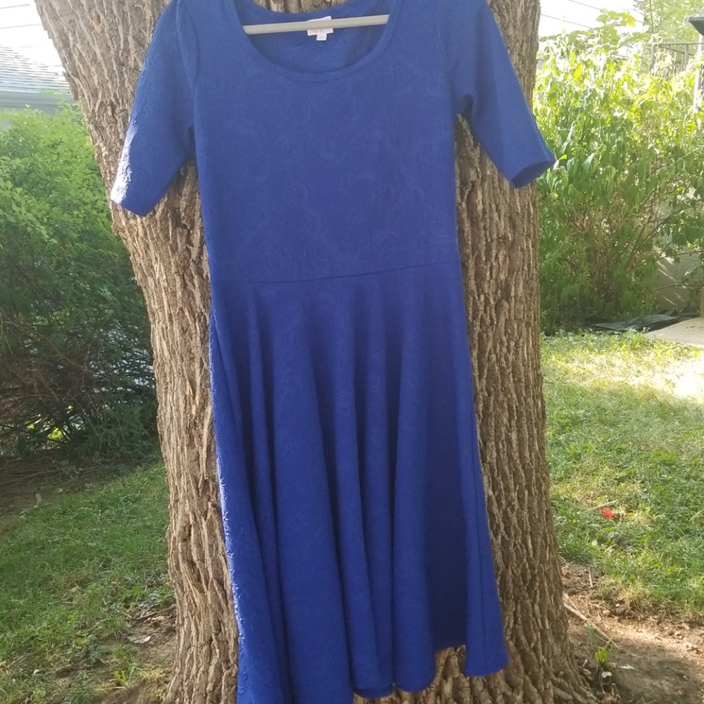 LuLaRoe royal blue textured Nicole, L